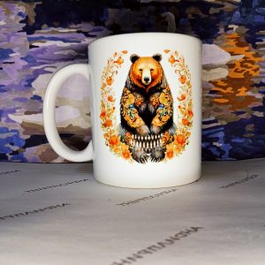 Кружка 00404 медведи хохлома