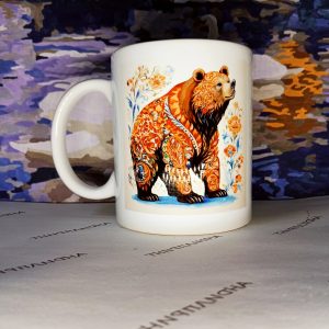 Кружка 00406 медведи хохлома