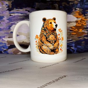 Кружка 00407 медведи хохлома